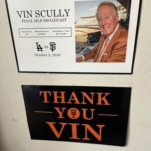 Set of Two Vin Scully San Francisco Giants Thank You Vin Posters 12" x 18"
